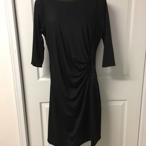 Black Dress with Side Sequin Accent 1X